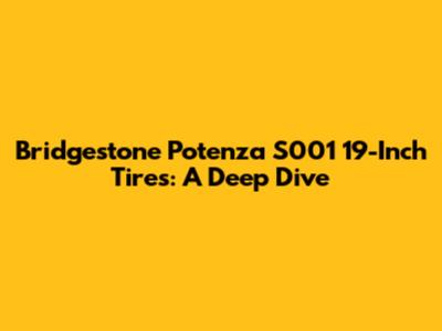 Bridgestone Potenza S001 19-Inch Tires: A Deep Dive