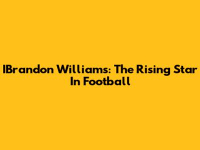 IBrandon Williams: The Rising Star In Football