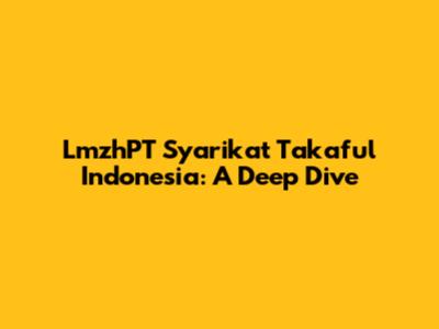 LmzhPT Syarikat Takaful Indonesia: A Deep Dive