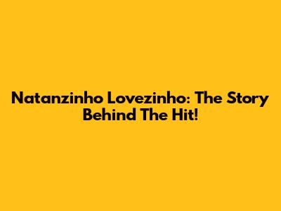 Natanzinho Lovezinho: The Story Behind The Hit!