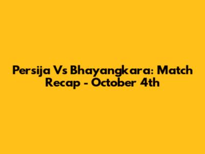 Persija Vs Bhayangkara: Match Recap - October 4th