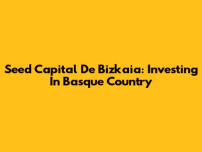 Seed Capital De Bizkaia: Investing In Basque Country